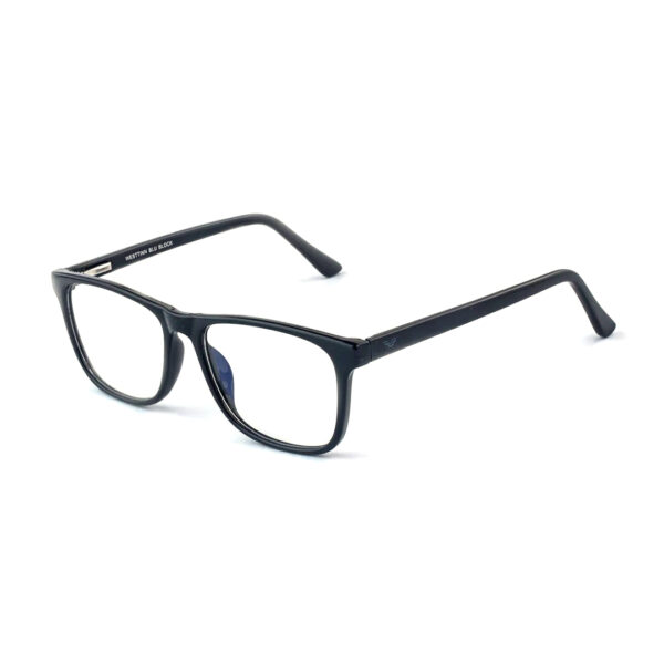 Westin B0801 Glossy Black Rectangle Eyeglasses