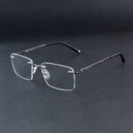 Stylish Silver Black Rimless Eyeglasses OLD7069M C3