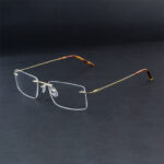 Stylish Golden Havana Rimless Eyeglasses OLD7081M C2