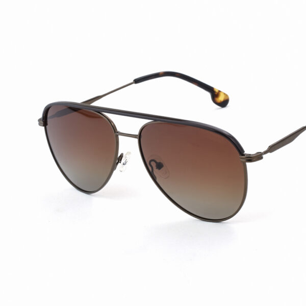 Stylish Brown Metal Polarized Sunglasses CS 5655