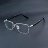 Stylish Metal Half Rim 12910J Col.02 Eyeglasses For Men