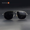 Silver Black Metal Double Bridge Sunglasses RBS 5673