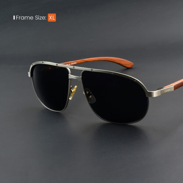 Silver Black Metal Double Bridge Sunglasses RBS 5673