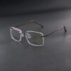 Stylish Brown Rimless 98002 C4 Eyeglasses