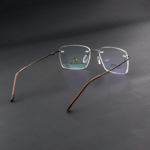 Stylish Brown Rimless 98002 C4 Eyeglasses