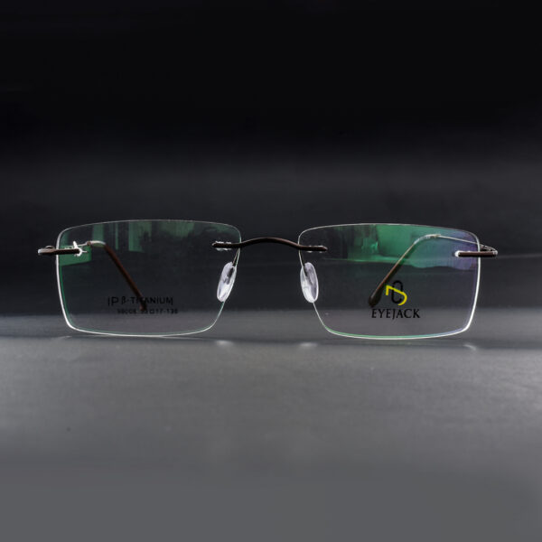 Stylish Brown Rimless 98008 C4 Eyeglasses