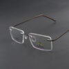 Stylish Brown Rimless 98008 C4 Eyeglasses