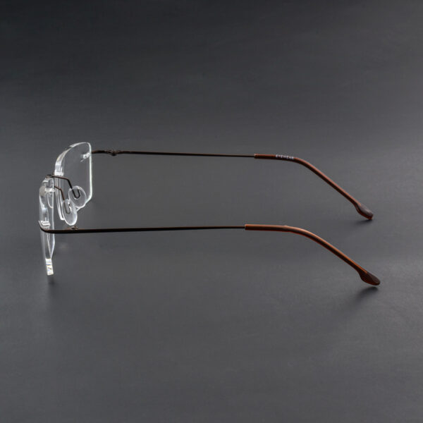 Stylish Brown Rimless 98008 C4 Eyeglasses