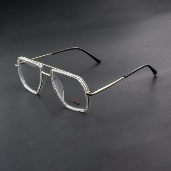 MSARKTI 31002 Bold Transparent Metal Eyeglasses For Men