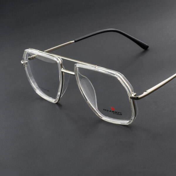 MSARKTI 31002 Bold Transparent Metal Eyeglasses For Men