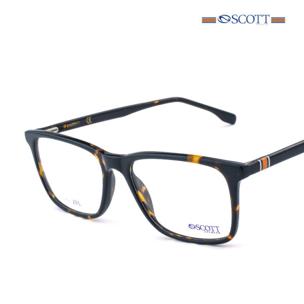 Scott SC 1071 C2 Rectangle Havana Eyeglasses for Men and Women