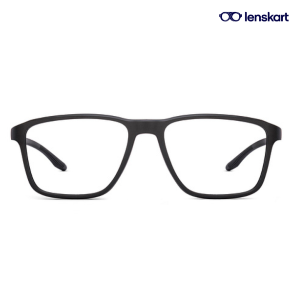 LA E000074 C2 Square Matte Black Eyeglasses for Men & Women