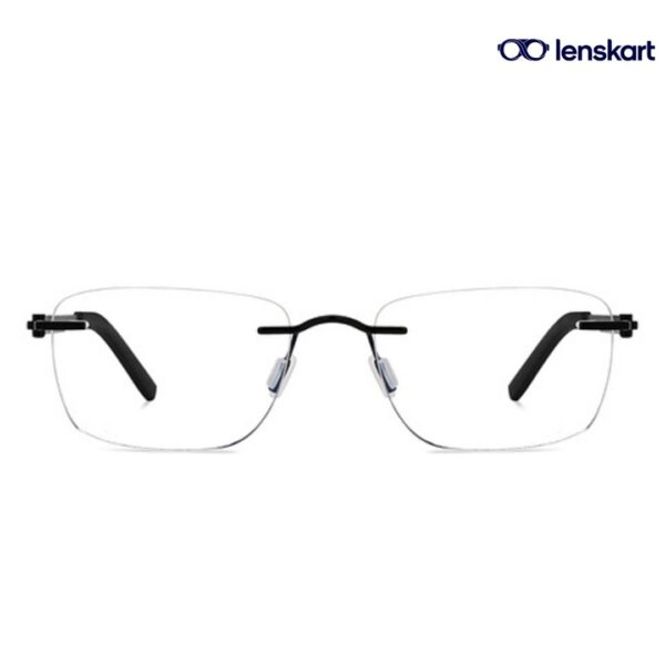 LA E14858 C2 Black Rimless Rectangle Eyeglasses