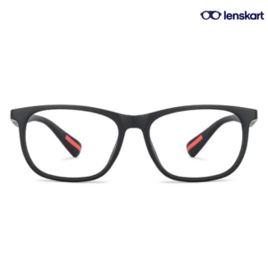 LA E13036 C1 Square Black Eyeglasses for Men & Women