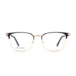 Square Metal Bright-Golden Eyeglasses OPH SC 112 0209 BLK GLD