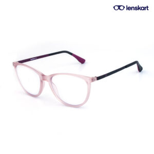 Lenskart Air Pink Transparent Cats Eye Eyeglasses LA E000186 C1