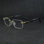 Golden and Black Rimless Eyeglasses 120408J COL.09 Eyeglasses