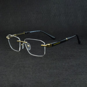 Golden and Black Rimless Eyeglasses 120408J COL.09 Eyeglasses