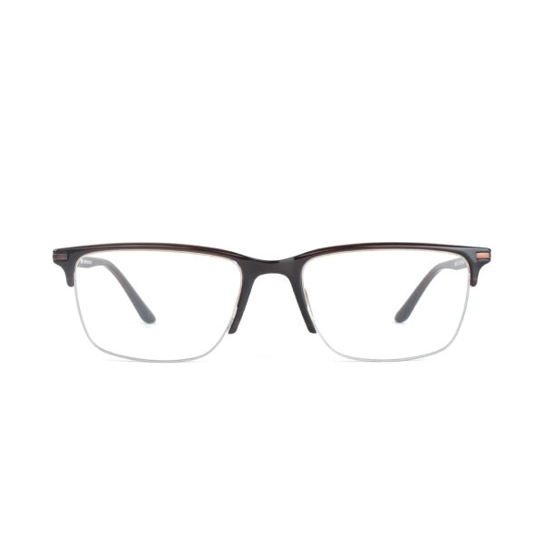 Stylish Tea Metal and Black  Half Rim Eyeglasses 6880 C3