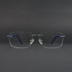 Stylish Royal Blue Rimless Eyeglasses OLD 7535M 004