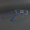 Stylish Royal Blue Rimless Eyeglasses OLD 7535M 004