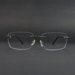 Stylish Coffee Rimless Eyeglasses OLD 7535M 005