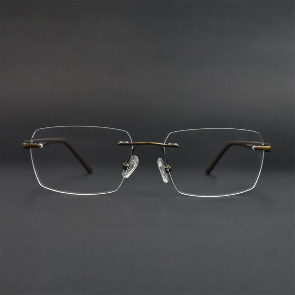 Stylish Coffee Rimless Eyeglasses OLD 7535M 005