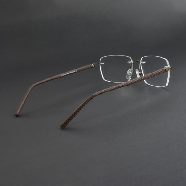 Stylish Coffee Rimless Eyeglasses OLD 7535M 005