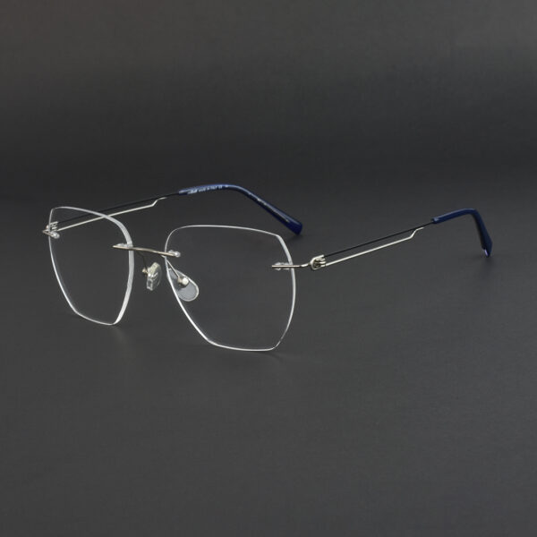 Stylish Navy Blue Rimless Eyeglasses OLD 7605M 005