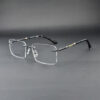 Rimless Black Havana 90606 C1 Eyeglasses