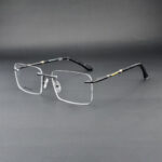 Rimless Black Havana 90606 C1 Eyeglasses