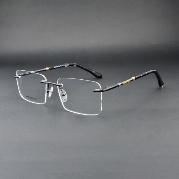 Rimless Black Havana 90606 C1 Eyeglasses