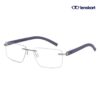 Lenskart Air Navy Rimless Rectangular Eyeglasses LA E000295 C2 W