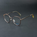 Stylish Geometric Eyeglasses NOU25007 C2 GDRD