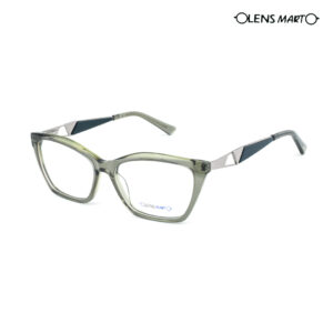 LENS MART Transparent Olive Green Eyeglasses MS8418 C4