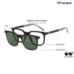 LensKart Air-Switch Clip-On Eyeglasses LA E17273 C2 M-137