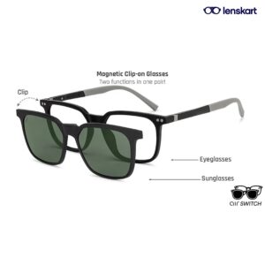 LensKart Air-Switch Clip-On Eyeglasses LA E17273 C2 M-137
