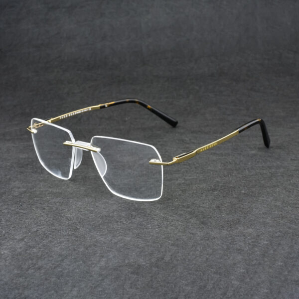 Golden Rimless Eyeglasses 120623J C9