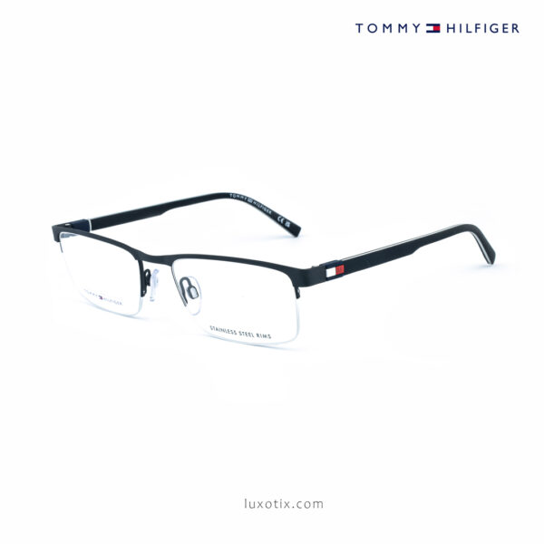 Tommy Hilfiger Matte Black Half Rim Eyeglasses TH2322 003